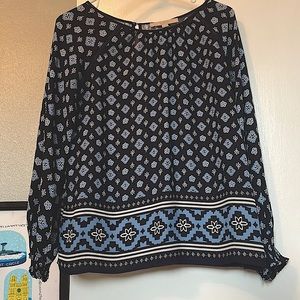 Super fun patterned LOFT blouse to wear to work or out!